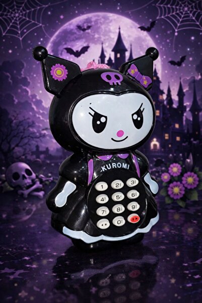 kuromi Müzikli Oyuncak Telefon siyah