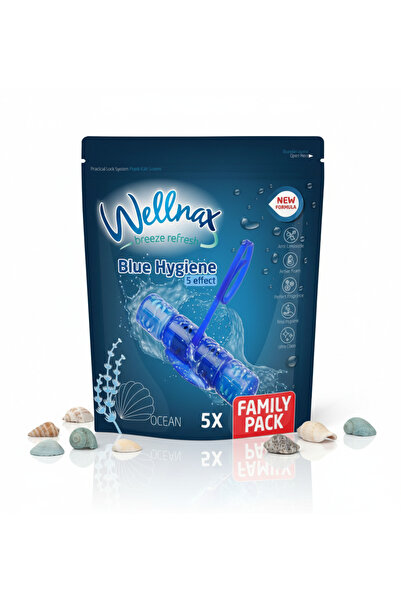 Wellnax breeze refresh MAVİ SU WC Blok 5'li Tuvalet Bloğu ULTRA CLEAN 5x50 gr...