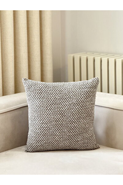 AYSA HOME DECOR Lunea Boucle Gri Tekli Kırlent Kılıfı