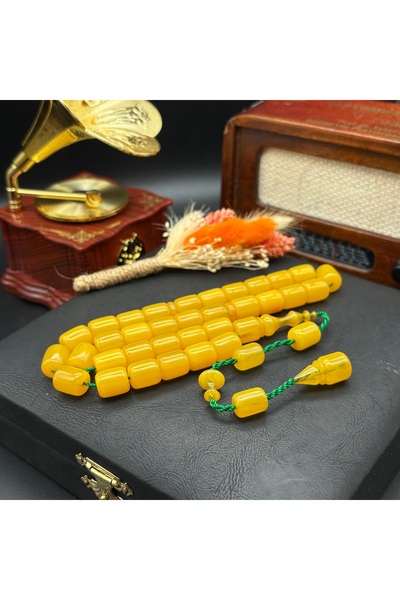 Sabır Taneleri Eski Malzemeden Koleksiyonluk Sıkma Kehribar Tesbih