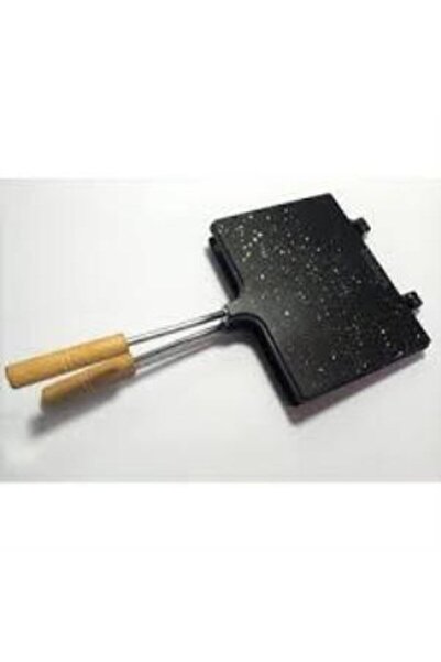 abnturk Ocak Üstü Döküm Granit Alüminyum Tost Makinesi Ahşap Saplı Izgara Ekm...