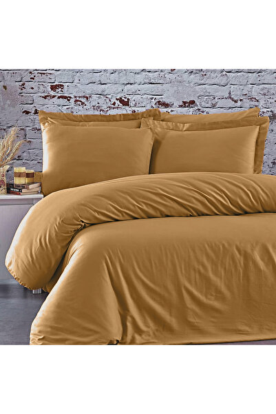 Sabia 100% Cotton 62 Thread Count 200X200 cm +37 cm Height Suitable Elastic Fitted Sheet King Size Duvet Cover Set