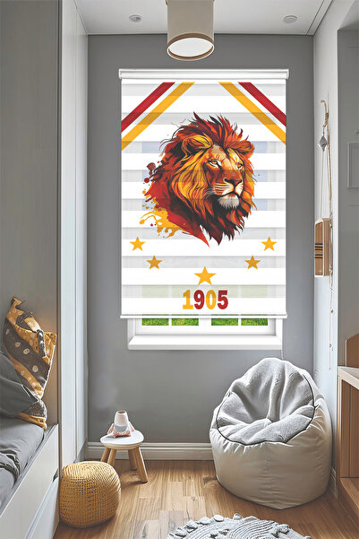 Perdecizade (ENXBOY)ASLAN (İSİM YAZILIR)DİJİTAL BASKILI ZEBRA PERDE-COCUK ODASI-STOR PERDE