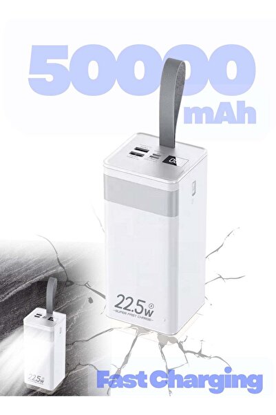 Levino بنك طاقة JahTech بسعة 50000 مللي أمبير | بطارية محمولة للشحن السريع بقوة 22.5 واط | منفذ USB-C PD، منفذي USB ومصباح LED |