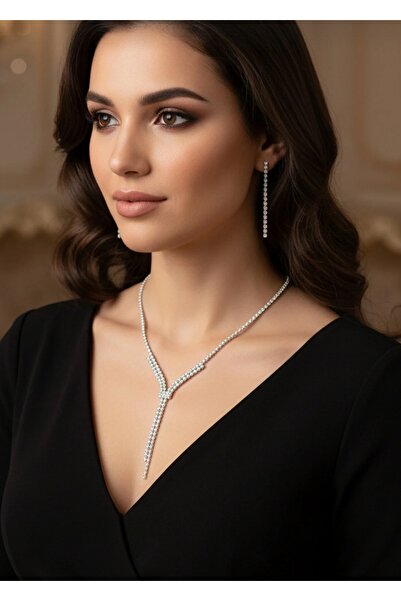 Mihra Aksesuar Necklace Earring Set