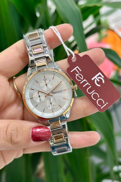 Ferrucci Çelik Kordon Su Geçirmez Garantili Kadın Kol Saati