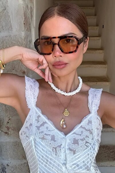 BirYıldızOl Wuhla Bone Frame Leopard Women's Sunglasses