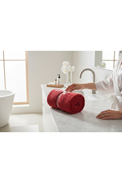 Ercahome tekstil Red Color Face Towel 45X70 /New Year /Red