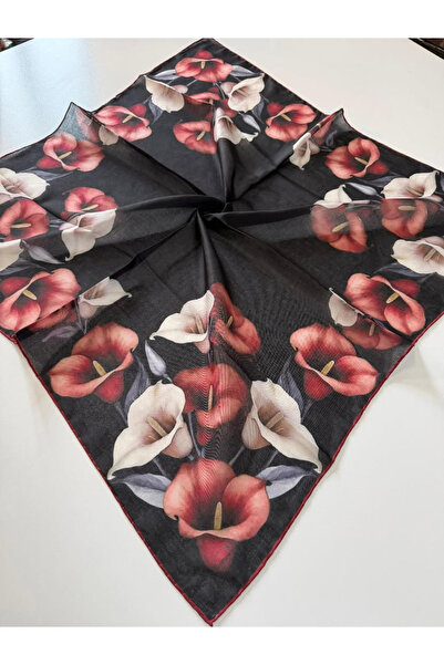 Butik New Season Tulip Patterned Soft Square Scarf