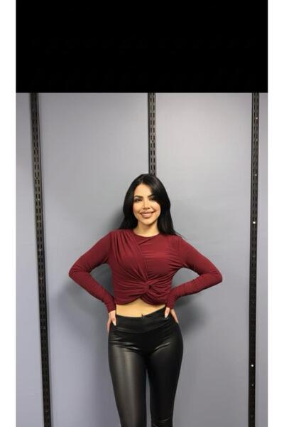 Cliff ön detay ve büzgülü dehşet bluz