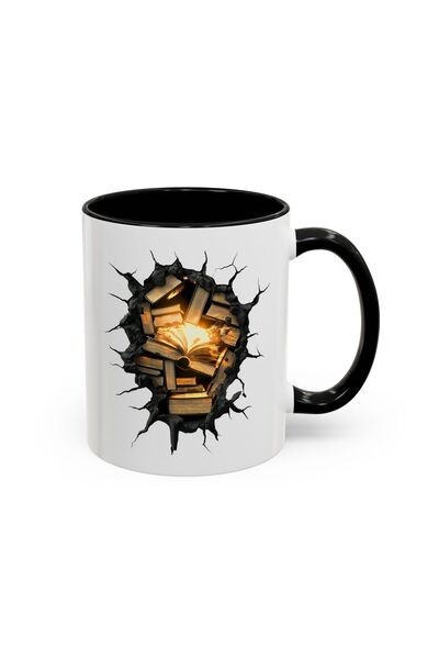 MRN Tasarım 3D Mug Cup Book Themed Special Design Porcelain Mug Cup - Gift Mug Cup