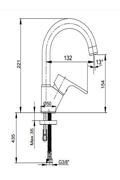 YAPI KALİTE E.C.A. Niobe 102188054 Kuğu Lavabo Bataryası