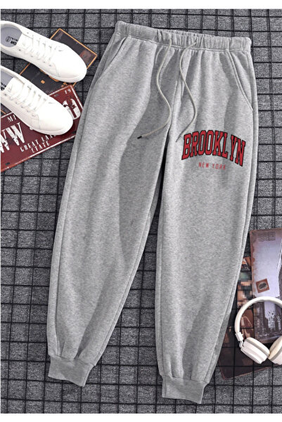 Arz giyim Γκρι φούτερ με στάμπα Brooklyn, άνετη εφαρμογή Jogger