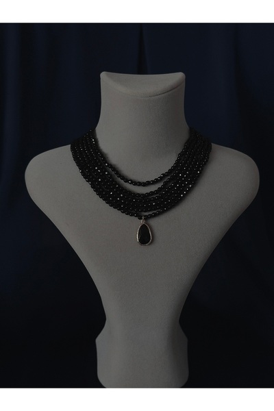 Butik Çok Sıralı Taş Kolye