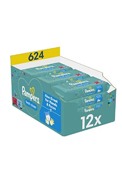 Pampers 12x BABY FRESH CLEAN WET WIPES 52PCS
