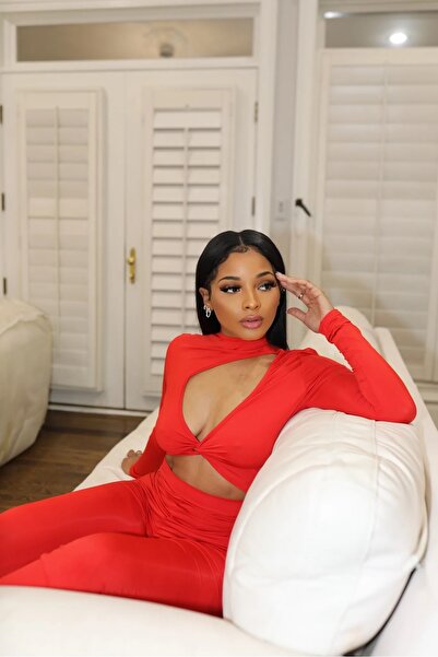 Lingerie and Fashion Style Red Jumpsuit