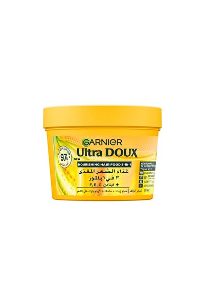 MQ قناع غارنييه ألترا دو المغذي للشعر 3 في 1 مع الموز للشعر الجاف - 390 مل
