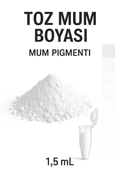 Misse Beyaz Toz Mum Boyası ℅100 Doğal Pigment 1,5 mL (Parafin Wax Soya Wax Je...