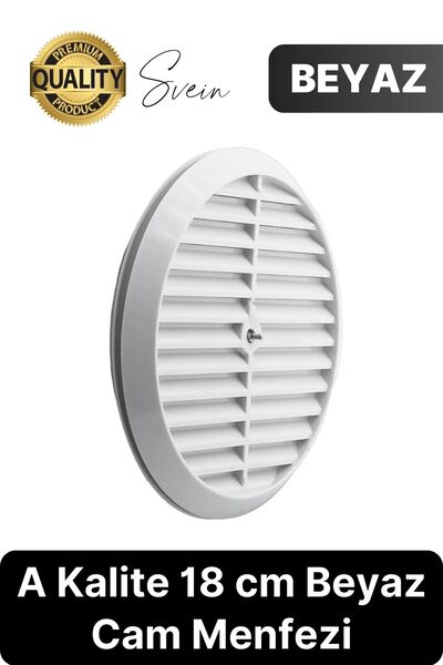 Svein Aç Kapa Yalıtımlı Havalandırma Ayarlı 18 cm Beyaz Kapak Cam Menfezi Doğ...
