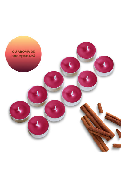 OEM Set of 10 Red Pill Candles with Cinnamon Scent Ø3.7 x 1.5cm