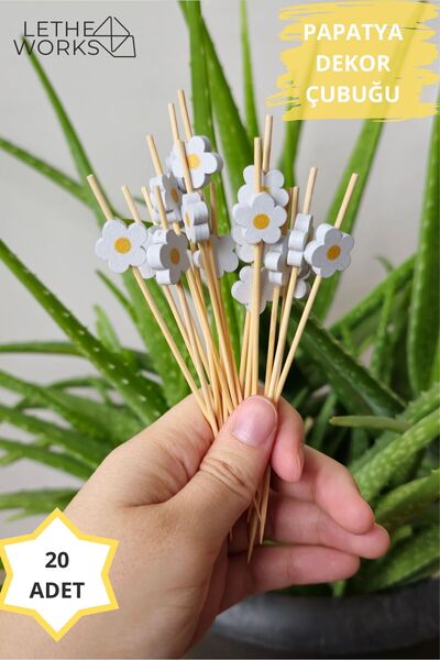 lethe works Papatya Kokteyl & Dekor Çubukları - 20 Adet