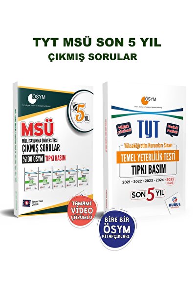 Kurul Yayıncılık 2026 TYT MSÜ Çıkmış Sorular Seti Son 5 Yıl Tıpkı Basım Denem...