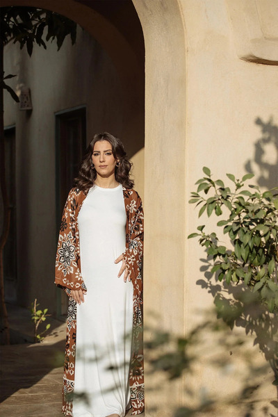 CARINA فستان فيسكوز برقبة دائرية