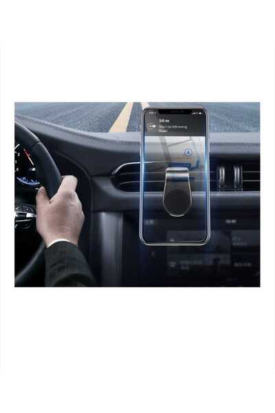 OEM Magnetic car phone holder, clamp, black/silver+metal for phone