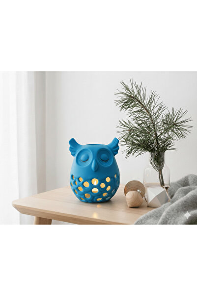 Butik Baykuş Tasarımlı Dekoratif Mum İle Pil Dahil - Hediyelik Gece Lambası G...