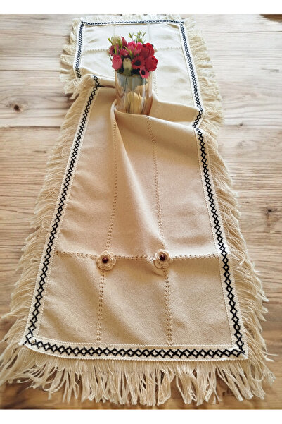 denizli hatırası Χειροποίητος 3D Φυσικός Αυθεντικός Φυσικός Λινός Πατάκι με Τ...