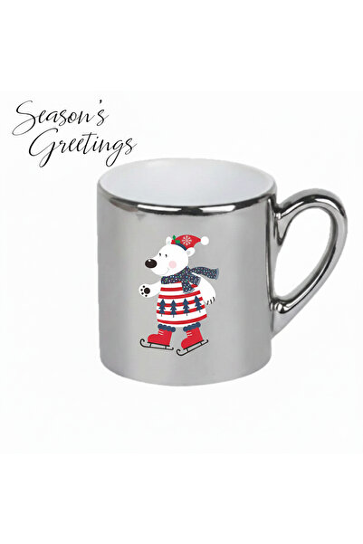 Bade TASARIM KİŞİYE ÖZEL ALTLIKSIZ GÜMÜŞ AYNALI TÜRK KAHVE FİNCANI