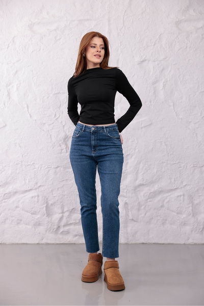 happinice Women's High Waist Skinny Leg Blue Jean Trousers