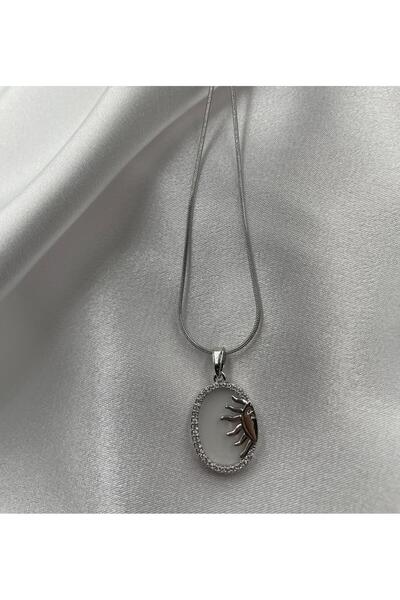 Çelik Güneş Kolye