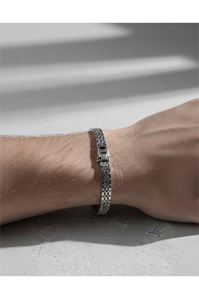 staınless steel Erkek Paslanmaz Kararmaz 316 L Çelik Bileklik, Hasır Bileklik