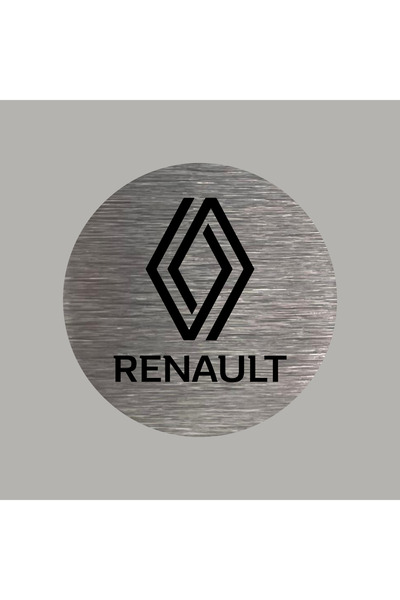 CRF Gerçek Metal Renault Logolu Gümüş Renk Logo Amblem Arkası Yapışkanlı 5 cm...