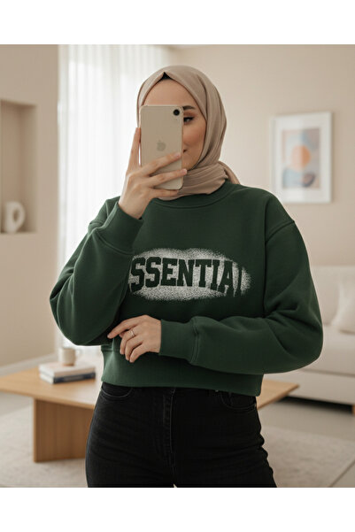 Modamorfo Women's Printed Crop Sweat - 31564Swt