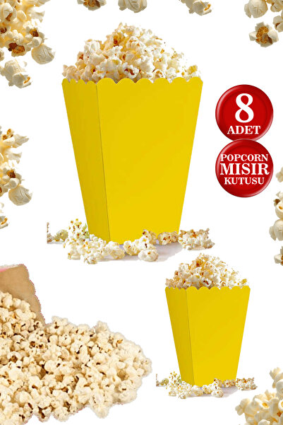 karanca parti süs Yellow 8-Piece Popcorn Corn Box Popcorn Bucket