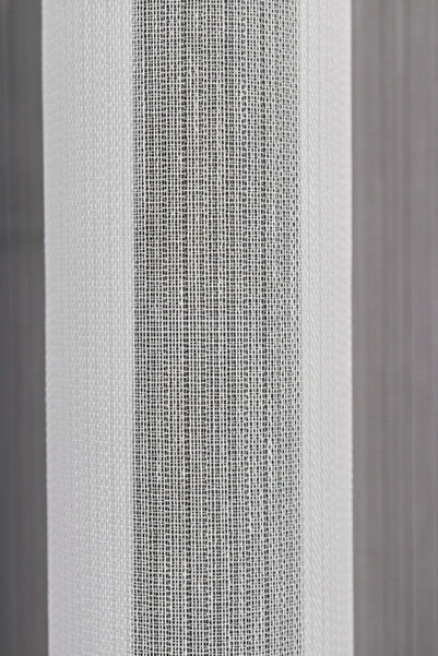 Vooralles Eerliefdevol 1/2 Seyrek Pile 81527 İpek Simli Bambu Beyaz Düz Tül P...