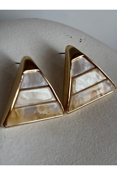 BHR AKSESUAR أقراط مثلثة صفراء (2.6 سم)