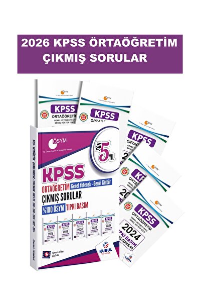 Kurul Yayıncılık 2026 KPSS GY-GK Ortaöğretim Çıkmış Sorular Son 5 Yıl Tıpkı B...