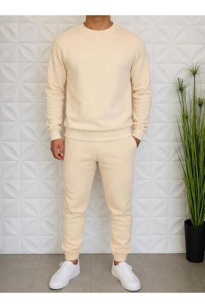 WENMİNG Set de trening pentru bărbați, cu 3 fire, gros, moale, texturat