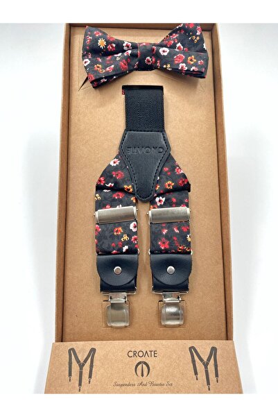 CROATE Μαύρο Σετ Με σχέδιο Παπιγιόν και Κρεμάστρες Παντελονιών – Ίδιο Υφασμάτ...