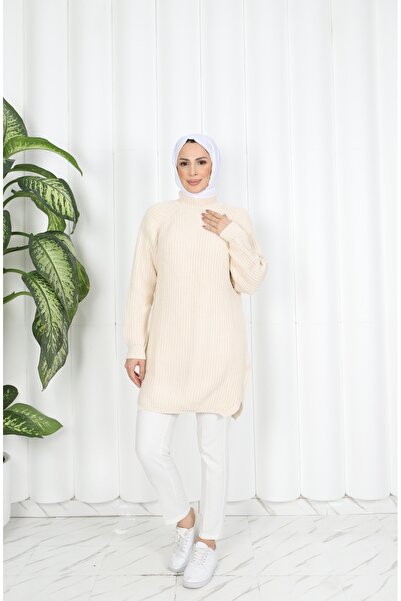NİSUM MODA Slit Thick Knitwear Tunic