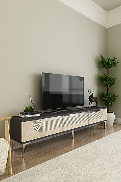 CENEYRA TSA1805ATS - MEYRA TSA180 TV STAND, TV SEHPASI ve TV ÜNİTESİ ANTRASİT...