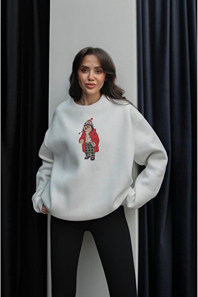 Havoş Teddy în pijama albă cu imprimeu Swea tricou