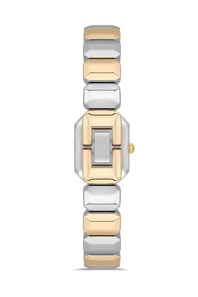 Ticarto Women's Gold-Silver Color Rectangular Dial Steel Wrist Watch Tctsn000401S0374