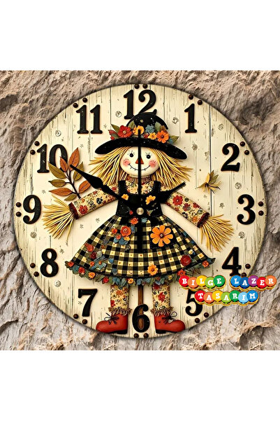 Bilge Lazer Bilge Ahşap RETRO TASARIM Dekoratif duvar Saati dijital uv baskı