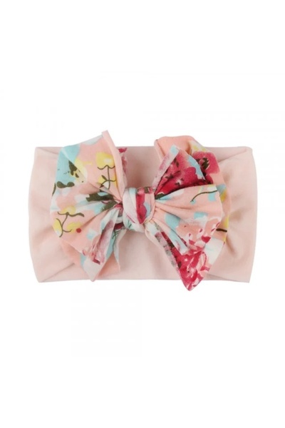 Superbaby Bentita roz banan lata cu fundita inflorata