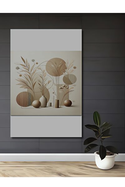 Teona Ahşap Bohem Etnik Yaprak Desenli Pastel Sanat Ev,Antre,Salon,Ofis,Mutfa...