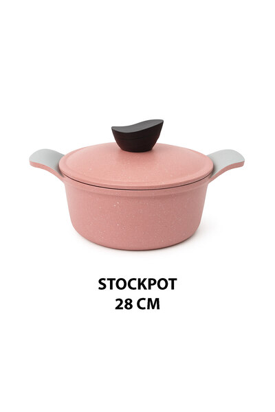 Jewel 28cm Nonstick Stockpot – Pink Cherry Marble Granite Coating, Home & Fam...